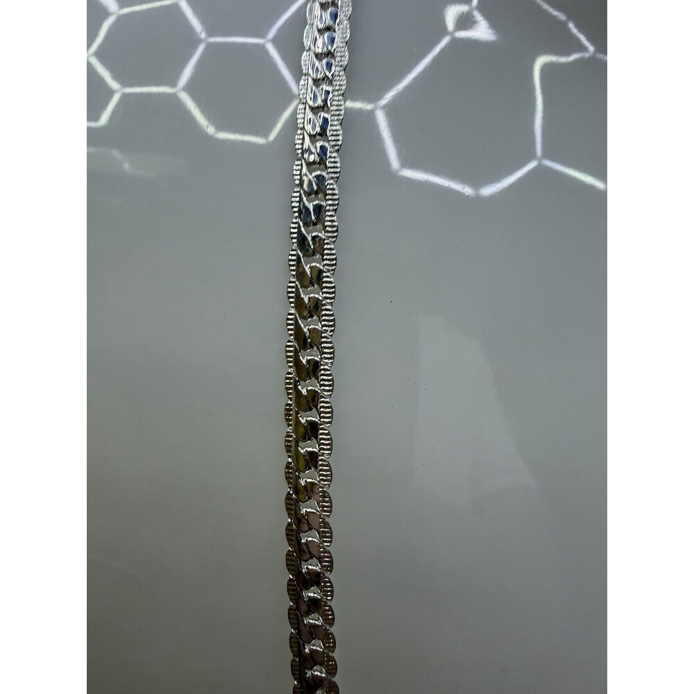 925 Silver Cuban Link Ribbed Finish Necklace 18” 5mm 17 Grams - Picture 6 of 7